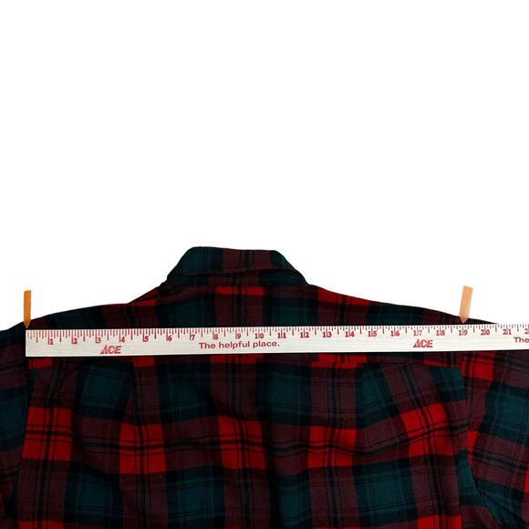 Vintage Pendleton Wool Shirt Size 17  Long Sleeve Button Up Plaid Board FLAW - Picture 11 of 15